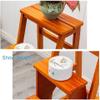OKUOKA Folding Portable Ladder Step Stool High Chair Wooden Staircase Stepladder Solid Wood Folding 3 Step Ladder Widened Safety Shoe Bench Storage Shelf Kitchen Indoor,B (C) (A) view 2