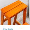 OKUOKA Folding Portable Ladder Step Stool High Chair Wooden Staircase Stepladder Solid Wood Folding 3 Step Ladder Widened Safety Shoe Bench Storage Shelf Kitchen Indoor,B (C) (A) view 4