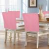 AMZRicher Solid Color Pink Chair Back Covers for Dining Chairs 4 Pack, Washable Stretchable Chair Slipcover Back Chair Protector for Wedding Party Modern Minimalism Art view 1