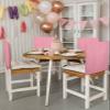 AMZRicher Solid Color Pink Chair Back Covers for Dining Chairs 4 Pack, Washable Stretchable Chair Slipcover Back Chair Protector for Wedding Party Modern Minimalism Art view 3
