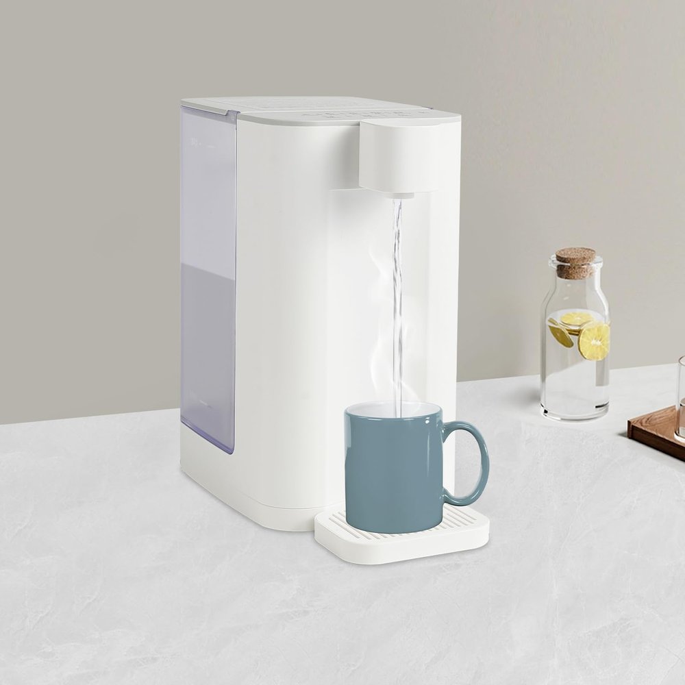 BANLICALI 2000W Electric Kettles 3L/102oz Water Tank Instant Hot Water Dispenser with Adjustable 5 Temperatures 2 Outputs, Countertop Water Boiler & Warmer for Tea, Coffee White 110V
