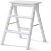 OKUOKA Step Stool Wooden Ladder Stool Household Solid Wood Step Stool 3 Steps Ladder Stool,Modern Portable Folding Stool Multifunction (Color : White) view 1