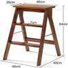 OKUOKA Step Stool Wooden Ladder Stool Household Solid Wood Step Stool 3 Steps Ladder Stool,Modern Portable Folding Stool Multifunction (Color : White) view 2