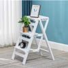 OKUOKA Home Step Stools,Step Stool High Stool Wooden Ladder Staircase Chair Stepladder Pine Wood 3-Layer Pedal Widened Safety Foldable Shelving Modern Simple (42&Times;56&Times;66Cm),A,D view 3