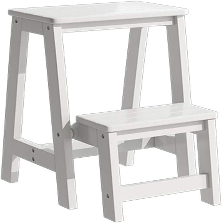 OKUOKA Indoor Climbing Stool,Ladders Telescopic Ladder Collapsible Step Stool,Folding Ladder Step Stool Small Wooden Ladder 2 Floor Step Folding Stool Folding Stool Portable Ladder Step S