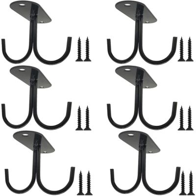 Black Metal Mugs Hooks Sets Under Cabinet, Coffee Cups Holder, Mugs Drying Racks, Bar Kitchen Utensils Hanger,Home Decor (Color : 6PCS)