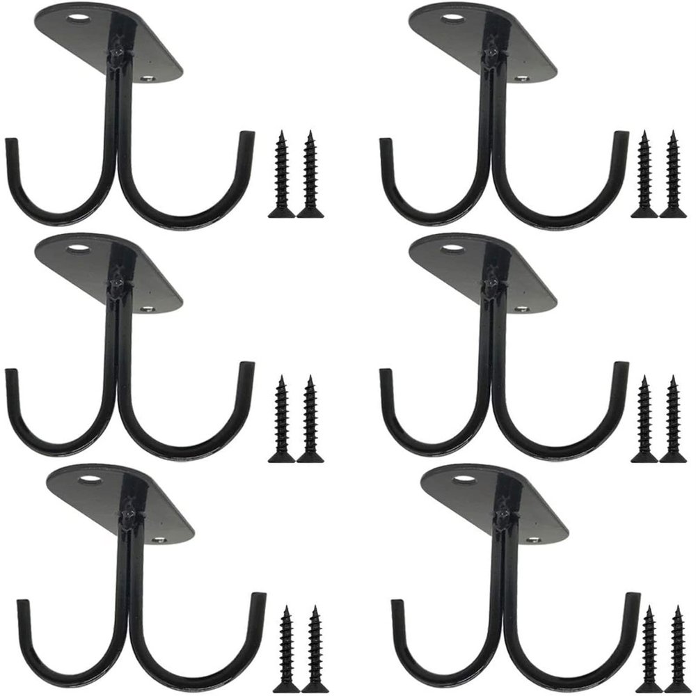 Black Metal Mugs Hooks Sets Under Cabinet, Coffee Cups Holder, Mugs Drying Racks, Bar Kitchen Utensils Hanger,Home Decor (Color : 6PCS)