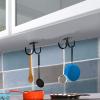 Black Metal Mugs Hooks Sets Under Cabinet, Coffee Cups Holder, Mugs Drying Racks, Bar Kitchen Utensils Hanger,Home Decor (Color : 6PCS) view 3