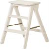 OKUOKA Step Stool,Portable Step Stool,3-Step Foldable Dual-Use Creative Stairs Ladder Chair Indoor Moveable Step Stools,42X48X64Cm,White view 1