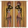 African Woman Curtains Black Girl Ethnic Decoration for Living Room Dining Kitchen Bedroom Blackout Rod Pocket Printed Window Drapes 42x45in view 1
