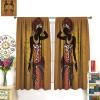 African Woman Curtains Black Girl Ethnic Decoration for Living Room Dining Kitchen Bedroom Blackout Rod Pocket Printed Window Drapes 42x45in view 3