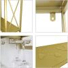 2 in 1 Hanging Gold Metal Wine Holder Double Tiers Shelf Gold Wall Mounted Wine Bottle Storage Rack for Kitchen Bar - 81x20x54cm view 3