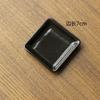 CECE&KELE Simple Ceramic Soap Dish, 2 Pcs Mini Square Round Ceramic Soap Holder, Black White Simple Jewelry Storage Tray for Bathroom Vanity Countertop Tray,Black,S view 2