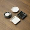 CECE&KELE Simple Ceramic Soap Dish, 2 Pcs Mini Square Round Ceramic Soap Holder, Black White Simple Jewelry Storage Tray for Bathroom Vanity Countertop Tray,Black,S view 4