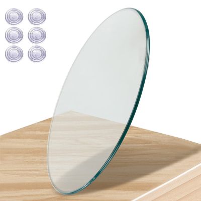 WORDFUN Round Tempered Glass, Table Top Tempered Glass Round, 1/4" Thick Tempered Polished Edge, Heavy Duty, Decorative Glass Furniture, Dining Coffee Dinner