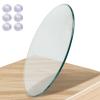 WORDFUN Round Tempered Glass, Table Top Tempered Glass Round, 1/4" Thick Tempered Polished Edge, Heavy Duty, Decorative Glass Furniture, Dining Coffee Dinner view 1