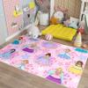 Princess Rugs for Girls Bedroom Decor Pink Girls Rugs for Living Room Pink Cute Princess Carpets Sofa Polyester Floor Mats Yoga Mats, 47" x 31" (2'5''4') view 2