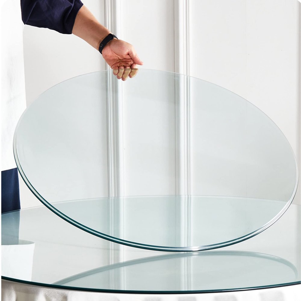 WORDFUN Table Top Tempered Glass Round, Round Glass Table Top Replacement, Waterproof Heat Resistants, Solid Glass, for Dining Coffee Dinner Glass Tops for Dining Room Table