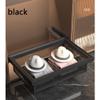 GRRICEPL Wardrobe Sliding Basket, Pull-Out Expandable Detachable Damping Mute Rail Aluminum Alloy Tempered Glass Good Visibility (Color : Black, Size : 47x56-61cm) view 2