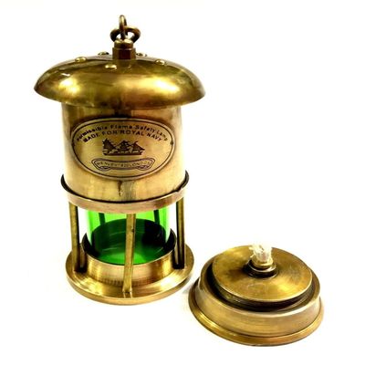 Antique Brass Miner Oil lamp Nautical Maritime Lantern Hanging Oil lamp Vintage brass Marine oil lantern Brass hanging Miner lamp