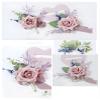 Cileruide Dusty Light Pink Wrist Corsage Boutonniere Rose Set for Wedding Bride Bridesmaid Groom Groomsmen Parents Pocket Flower Prom Homecoming Formal Dinner Father Daughter Dance (Dusty Pink Set) view 2
