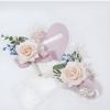 Cileruide Dusty Light Pink Wrist Corsage Boutonniere Rose Set for Wedding Bride Bridesmaid Groom Groomsmen Parents Pocket Flower Prom Homecoming Formal Dinner Father Daughter Dance (Light Pink Set) view 3