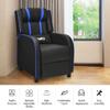 8AM Office Gaming Massage Recliner Sofa Ergonomic PU Leather Gaming Recliner Sofa with Footrest Lumber Support, Side Pouch & Remote Control for Gaming Living Room Theater (Blue) view 2
