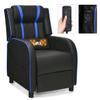 8AM Office Gaming Massage Recliner Sofa Ergonomic PU Leather Gaming Recliner Sofa with Footrest Lumber Support, Side Pouch & Remote Control for Gaming Living Room Theater (Blue) view 3