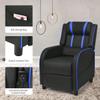 8AM Office Gaming Massage Recliner Sofa Ergonomic PU Leather Gaming Recliner Sofa with Footrest Lumber Support, Side Pouch & Remote Control for Gaming Living Room Theater (Blue) view 4