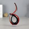 DECRZPB Coloured Glaze Art Red and Black Glass Figurine Handmade Blown Glass Paperweights Gift for Birthday Home Decor Table Ornament view 1