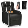 8AM Office Gaming Massage Recliner Sofa Ergonomic PU Leather Gaming Recliner Sofa with Footrest Lumber Support, Side Pouch & Remote Control for Gaming Living Room Theater (White) view 3