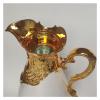 Arab Heat Preservation Kettle Home Hot Water Kettle Cold Water Kettle Glass Gallows Warm Kettle Iron Shell System Insulation Kettle (Color : Pearl White Golden, Size : 500ml) view 2