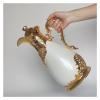 Arab Heat Preservation Kettle Home Hot Water Kettle Cold Water Kettle Glass Gallows Warm Kettle Iron Shell System Insulation Kettle (Color : Pearl White Golden, Size : 500ml) view 3