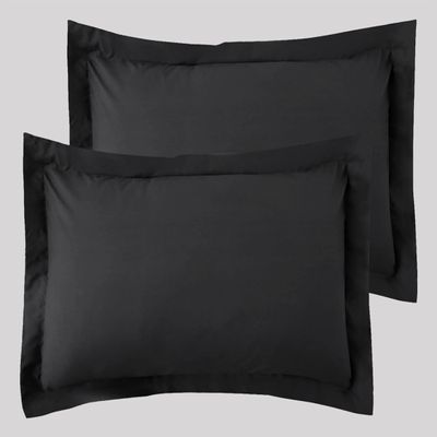 PURE ECO Pillow Shams Set of 2, Black Pillow Shams Standard 20X26 Soft Luxurious and Gorgeous 500 TC 100% Egyptian Cotton Pillow Sham 2 Piece