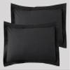 PURE ECO Pillow Shams Set of 2, Black Pillow Shams Standard 20X26 Soft Luxurious and Gorgeous 500 TC 100% Egyptian Cotton Pillow Sham 2 Piece view 1