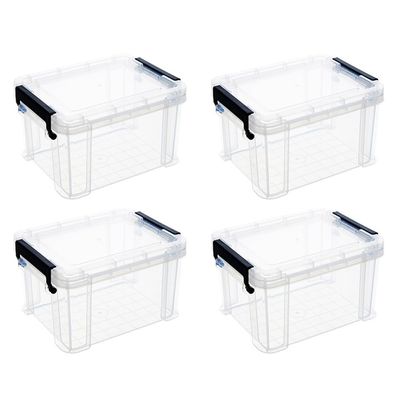 Alasum Mini Transparent Storage Boxes with Lids 3.35X2.56X1.97 Inches Stackable Plastic Containers for Home Organization Toy Storage and Small Item