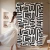 Worthwhile Goods Black and White Abstract Shower Curtain  72x72 Boho Bathroom Curtain with Hand-Painted Minimalist Design, Modern Scandinavian Fabric Decor for Apartments, Dorms, or Guest Baths view 2
