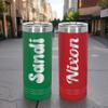 Customized Skinny Tumblers, Personalized Skinny Tumbler with Text or Image Upload, Slim Laser Engraved Custom Tumblr with Names or Custom Uploads (22oz Skinny) view 2