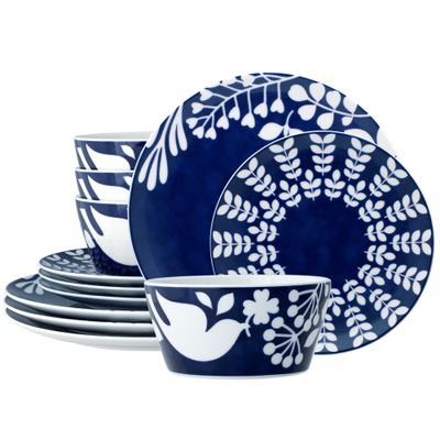 Noritake Bluefjord 12-Piece Dinneware Set, Service for 4