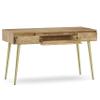 SIMPLIHOME Jager Desk - 54 Inch Wide Solid Mango Wood and Metal Writing Desk in Natural, Mid-Century Contemporary Home Office Computer Table with 2 Soft-Close Drawers and Flip-Down Keyboard Tray view 4