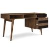 SIMPLIHOME Clarkson Desk - 60 Inch Wide Solid Acacia Wood Writing Desk in Rustic Natural Aged Brown, Contemporary Home Office Computer Table for Study with 2 Side Drawers and Open Storage Compartments view 4