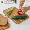 KitchenEdge Premium Acacia Wood Cutting Board Set of 3, Juice Groove and Non-Slip Feet, Thick Wood Trays for cheese, vegetables, meat, fruit, Heavy Duty Construction, Pre Oiled (9x6, 12x8, 15x10 inch) view 2