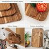 KitchenEdge Premium Acacia Wood Cutting Board Set of 3, Juice Groove and Non-Slip Feet, Thick Wood Trays for cheese, vegetables, meat, fruit, Heavy Duty Construction, Pre Oiled (9x6, 12x8, 15x10 inch) view 3