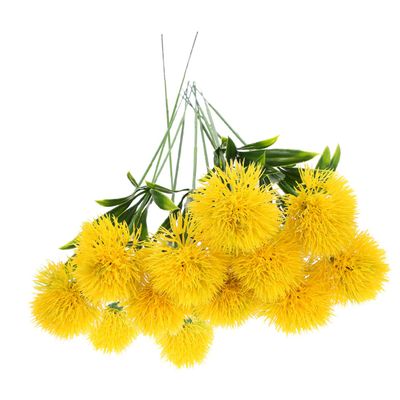 Parliky 15pcs Lifelike Dandelion Faux Flowers for Home Decor Elegant Artificial Dandelion Adornments for Wedding and Party Arrangements Yellow Simulated Flower Props