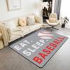Baseball Rugs for Living Room Bedroom Boys Ball Sports Theme Living Room Rugs for Bedroom Kids Teens Baseball Games Lover Decorative Carpet Gray Floor Mat view 1
