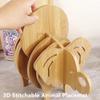 8pcs/Set Kitchen Trivet Mat, Splicable 3D Elephant Placemat Potholder, Heat Resistance, Creative Bamboo Hot Pads Trivet, for Hot Dishes Pot Bowl Teapot Hot Pot, 3D Elephant Home Decoration view 2