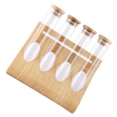1set Coffee Beans Display Rack with Clear Glass Bottles and Test Tube Storage Stylish Organization for Tea and Beans Home and Kitchen Clear Tube Glass Bottle
