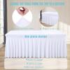 4 Packs White Tableclothes for 6 Foot Rectangle Tables, Wrinkle Resistant Fitted Table Cloth Stretch Spandex Table Covers with Skirt for Event Banquet Wedding Birthday Party view 2
