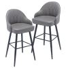 AYQEHYO Bar Height Bar Stool 2-Piece Set PU Leather Modern Counter Height Kitchen Stool Height Bar Stool Dining Chair Armrests Living Room/Coffee Shop/Restaurant (H: 25.5/29.5in) view 1