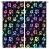 Abstract Dog Paw Blackout Curtains for Bedroom, Colorful Cute Dogs Cat Pet Bones Print Rainbow Theme Rod Pocket Thermal Insulated Room Darkening Curtains Window Drapes 84x84in view 1